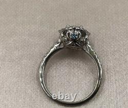 $1,600.43ct Authentic Disney Enchanted Cinderella Diamond & Blue Topaz Ring