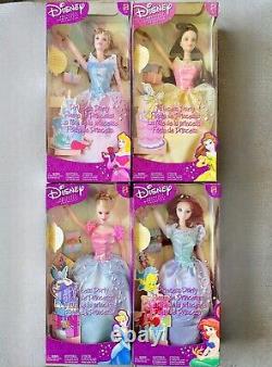 2002 Disney Princess Party Dolls LOT OF 4 NIB Ariel Belle Aurora Cinderella RARE