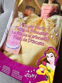 2002 Disney Princess Party Dolls LOT OF 4 NIB Ariel Belle Aurora Cinderella RARE