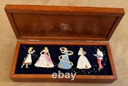 2003 Disney Cinderella's Transformation Pin Wood box Set Prince LE 3000 Global