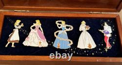 2003 Disney Cinderella's Transformation Pin Wood box Set Prince LE 3000 Global