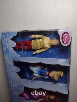 2012 Disney Store Cinderella Mini Doll Set Prince Charming+ugly Step Sisters Set