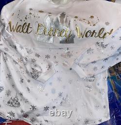 2020 Disney World Christmas White Cinderella Castle Snowflake Spirit Jersey NEW