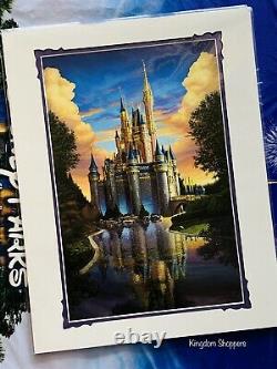 2021 Disney Greg McCullough Print 14x18 Magical Reflections Cinderella Castle