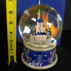 2021 Disney Parks 50th Anniversary Cinderellas Castle Water Snow Globe MUSICAL