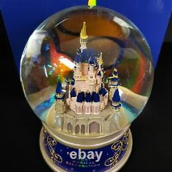 2021 Disney Parks 50th Anniversary Cinderellas Castle Water Snow Globe MUSICAL