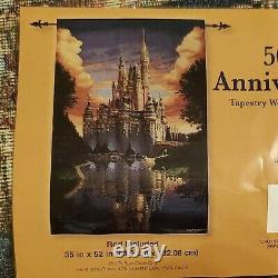 2021 Disney Parks 50th Anniversary Woven Tapestry Wall Hanging Cinderella Castle