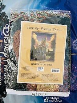 2021 Disney Parks Woven Tapestry Throw 50th Cinderella Castle McCullough 60x50