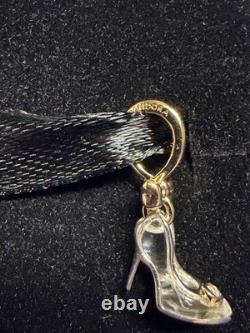 2026 Disney Pandora Cinderella Glass Slipper Charm Gold plated WithLab Diamond NEW