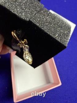2026 Disney Pandora Cinderella Glass Slipper Charm Gold plated WithLab Diamond NEW