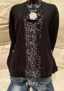 $3,800 NWT CHANEL 14a Twin Set Sequin GIFT BAG Jacket Cardigan 34 36 38 40 Top S