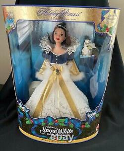 3 PIECE Mattel Disney Snow White Cinderella Belle Holiday Princess MINT Rare