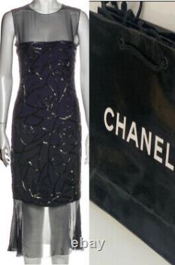 $4,400 Chanel VINTAGE 97a Black Cocktail Dress Top 36 38 40 4 6 8 S M L Gift Bag