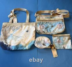 4 LeSportsac Disney Cinderella, Hailey Tote, Deluxe Everyday Bag +2 Bags NEW TAGS
