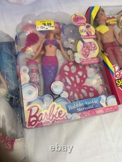 4 NIB Barbie & Disney Princess Doll Lot Groomer, Cinderella Wedding, Mermaid