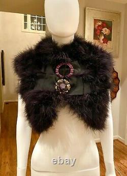 $6,500 Dolce & Gabbana Real Fur Coat Jacket Top Jewel Pin 40 42 44 4 6 8 S M L