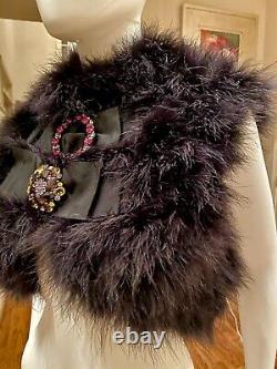 $6,500 Dolce & Gabbana Real Fur Coat Jacket Top Jewel Pin 40 42 44 4 6 8 S M L