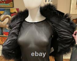 $6,500 Dolce & Gabbana Real Fur Coat Jacket Top Jewel Pin 40 42 44 4 6 8 S M L