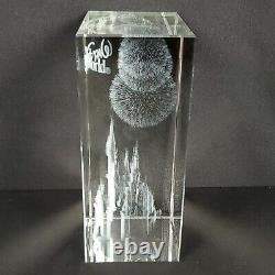 7 Tall Disney Parks Arribas Brothers Crystal Glass Laser Cube Cinderella Castle