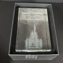7 Tall Disney Parks Arribas Brothers Crystal Glass Laser Cube Cinderella Castle