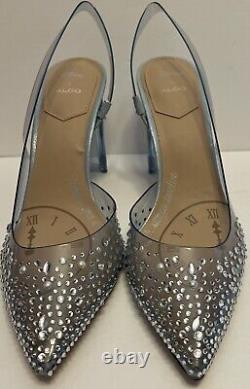 Aldo x Disney Cinderella Strike Twelve Gem Encrusted Slingback Blue Heels New 8