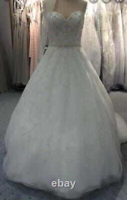 Alfred Angelo Disney's Cinderella Wedding Dress size 12 white/silver style 262