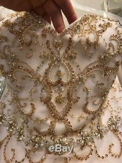 Alfred Angelo Disney's Cinderella wedding dress gown style 262 ivory/gold sz 16w