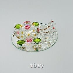 Arribas Crystal Disney Cinderella With 2 Horses Drawn Carriage Glass Platform NEW