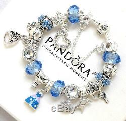 Authentic Pandora Bracelet Silver Disney Princess Cinderella European Charms New