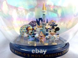 Blue Base 50th Anniversary Mickey Icon Glass Cinderella Castle Disney Ornament