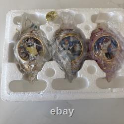 Bradford Editions Disney Princess Porcelain Ornaments Cinderella/SnowithBelle NIB
