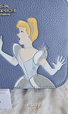 Brand New Coach Disney Cinderella Cosmetic Case Periwinkle Pebbled Leather