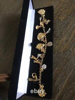 Brand New Disney Princess Charm Bracelet Gold with Chrystal Accents. 7