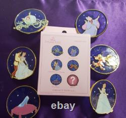 COMPLETE 6 PIN SET Disney Cinderella Clock Layered Blind Box Enamel Pin NEW