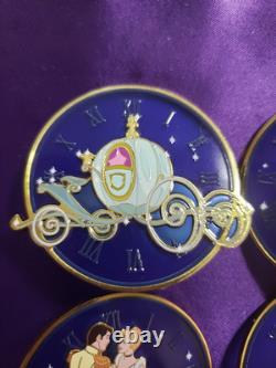 COMPLETE 6 PIN SET Disney Cinderella Clock Layered Blind Box Enamel Pin NEW
