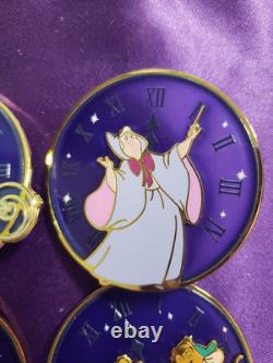 COMPLETE 6 PIN SET Disney Cinderella Clock Layered Blind Box Enamel Pin NEW