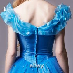 Cinderella Aschenputtel Disney Cosplay Kostüm Abend-kleid lang long Ball Film