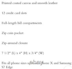 Coach X Disney Cinderella C2893 Accordion Zip Wallet With Flying Birds Print New