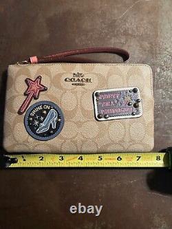 Coach X Disney Cinderella Signature Wristlet With Patches NWT