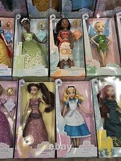 Complete Lot NIB Disney Store Set of 19 Disney Store Classic Princess Dolls New