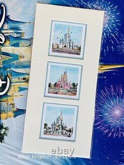 DISNEY WORLD Cinderella Castle 50th Anniversary PRINT SET DAVID DOSS NEW 7 x 15