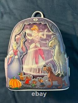 Disney 100 Cinderella Lenticular Rags To Ballgown Loungefly Mini Backpack Nwt