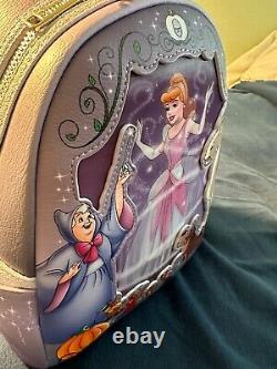 Disney 100 Cinderella Lenticular Rags To Ballgown Loungefly Mini Backpack Nwt