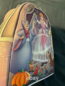 Disney 100 Cinderella Lenticular Rags To Ballgown Loungefly Mini Backpack Nwt