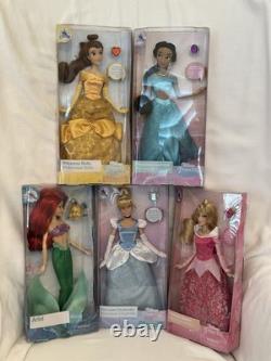 Disney 5 Princesses Belle, Cinderella, Aurora, Jasmine & Ariel Rare & New