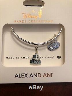 Disney Alex And Ani 2020 Cinderella Castle Silver bracelet Bangle New