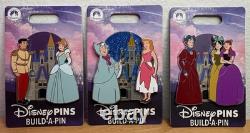 Disney Build-A-Pin Cinderella Glitter Character Pins 3-Pin Set Disney Franchise