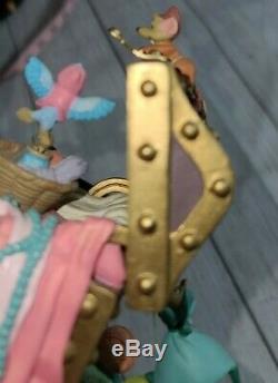 Disney CINDERELLA Mice Sewing Pink Dress Musicbox Musical Figure Figurine RARE