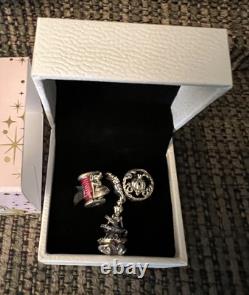 Disney Cinderella 70th Anniversary 3 Charm Pandora Set Pumpkin Clock Retired