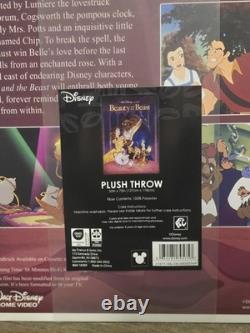 Disney Cinderella & Beauty and the Beast VHS Boxed Throw Blanket Set 50x70 NEW